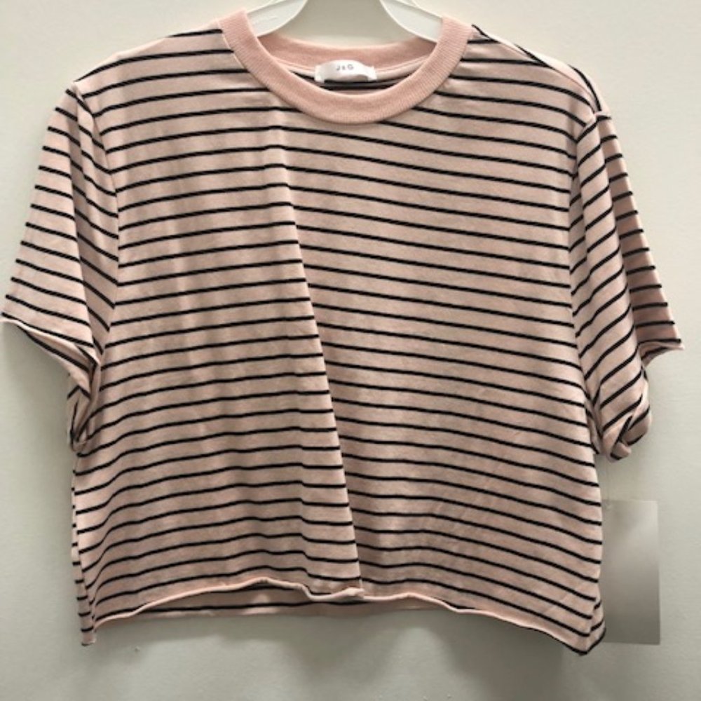 pink and black stripped top
